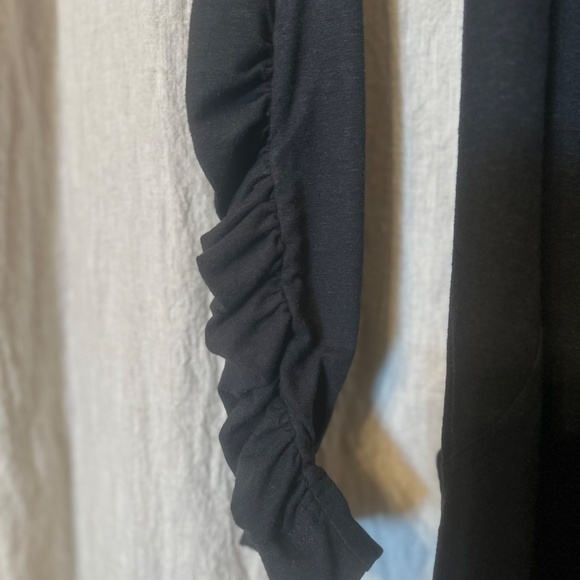 Nomads Long Ruched Black Zip Up Hoodie - Picture 2 of 4